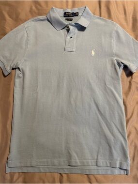 Ralph Lauren Light Blue Polo Shirt with White Logo